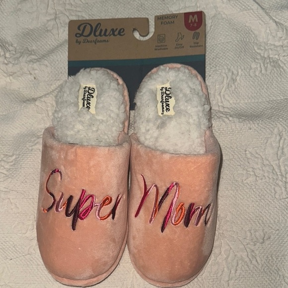 Dearfoams Women's Super Mom Slippers - Pink - Picture 1 of 2